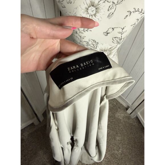 Zara Light Green Coat Waterfall Draped Front Long Lightweight Size US Small - Picture 3 of 7